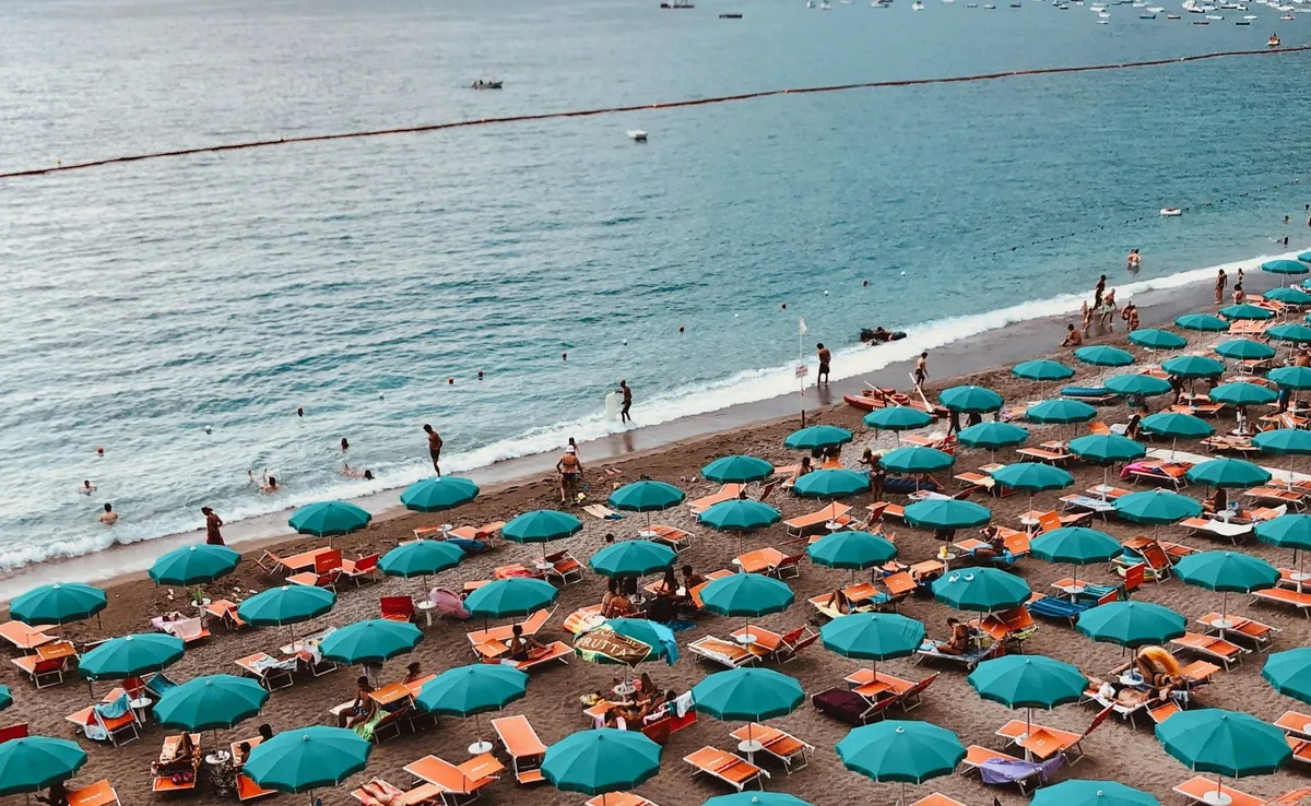 beach with lots of people