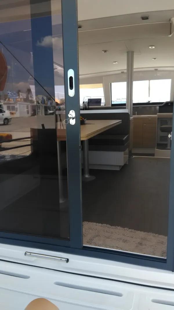 pivoting glazed door.