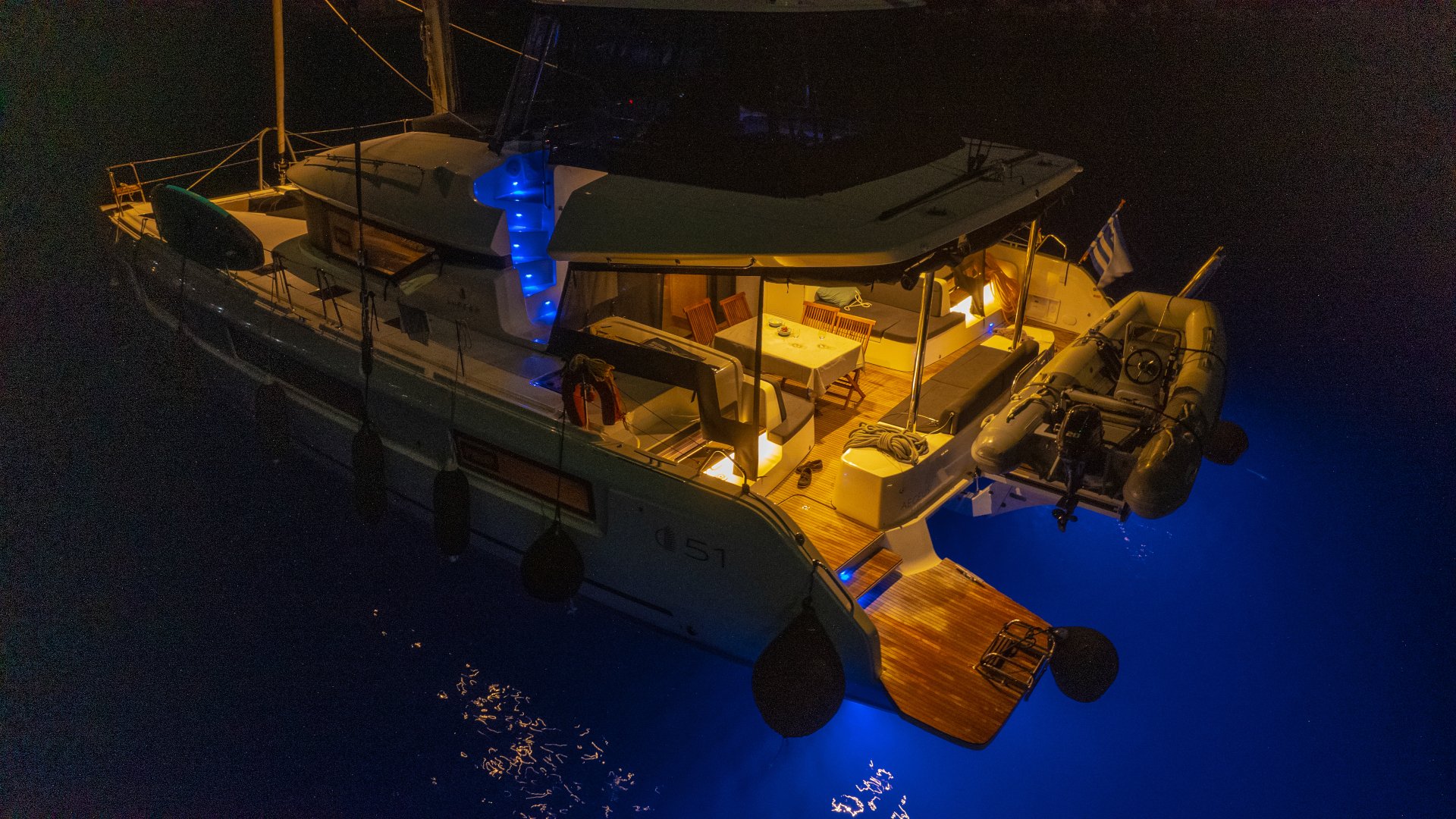 AEGEUS (A/C, Gen, W.Maker, Teak cockpit, underwater lights) - Catamaran in Pireas