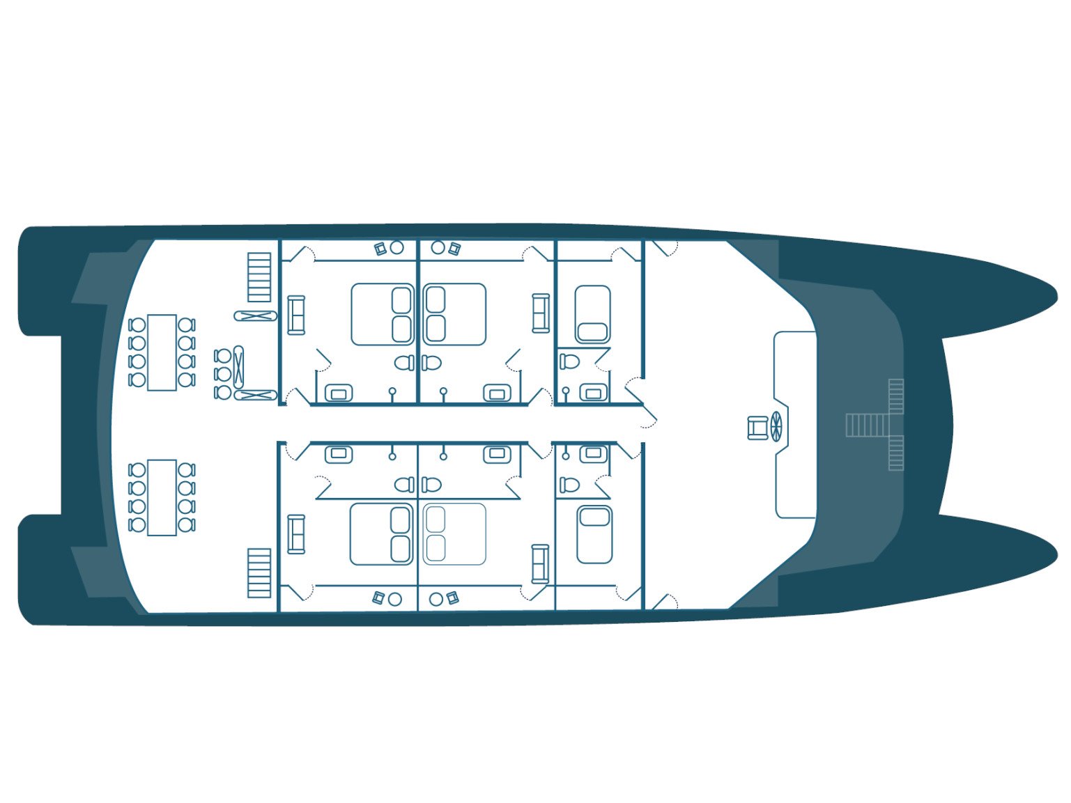 Ocean Spray - Cabin 2 - Catamaran in Santa Cruz