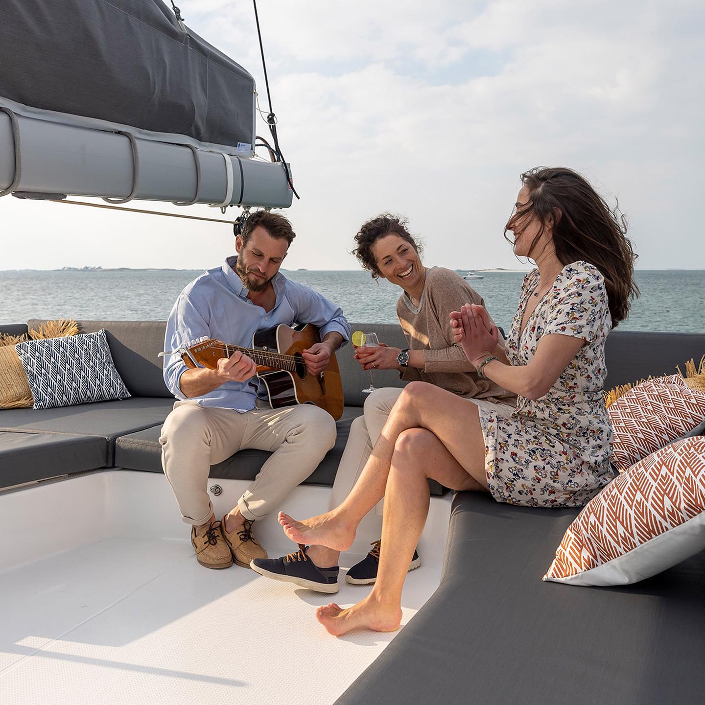 Aerial - Catamaran in Mikonos