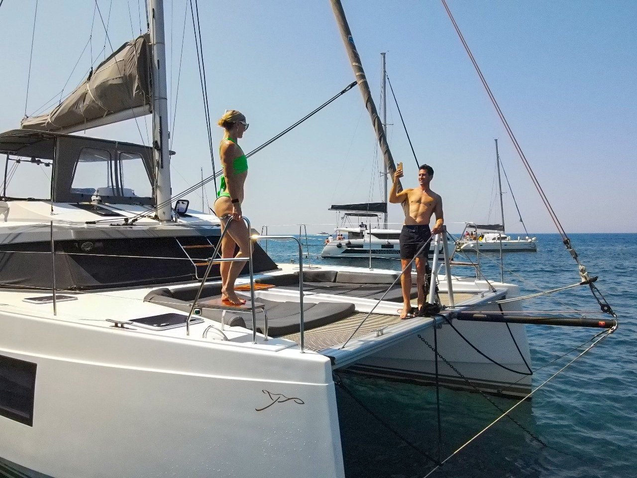IQ - Catamaran in Ormos Athinios